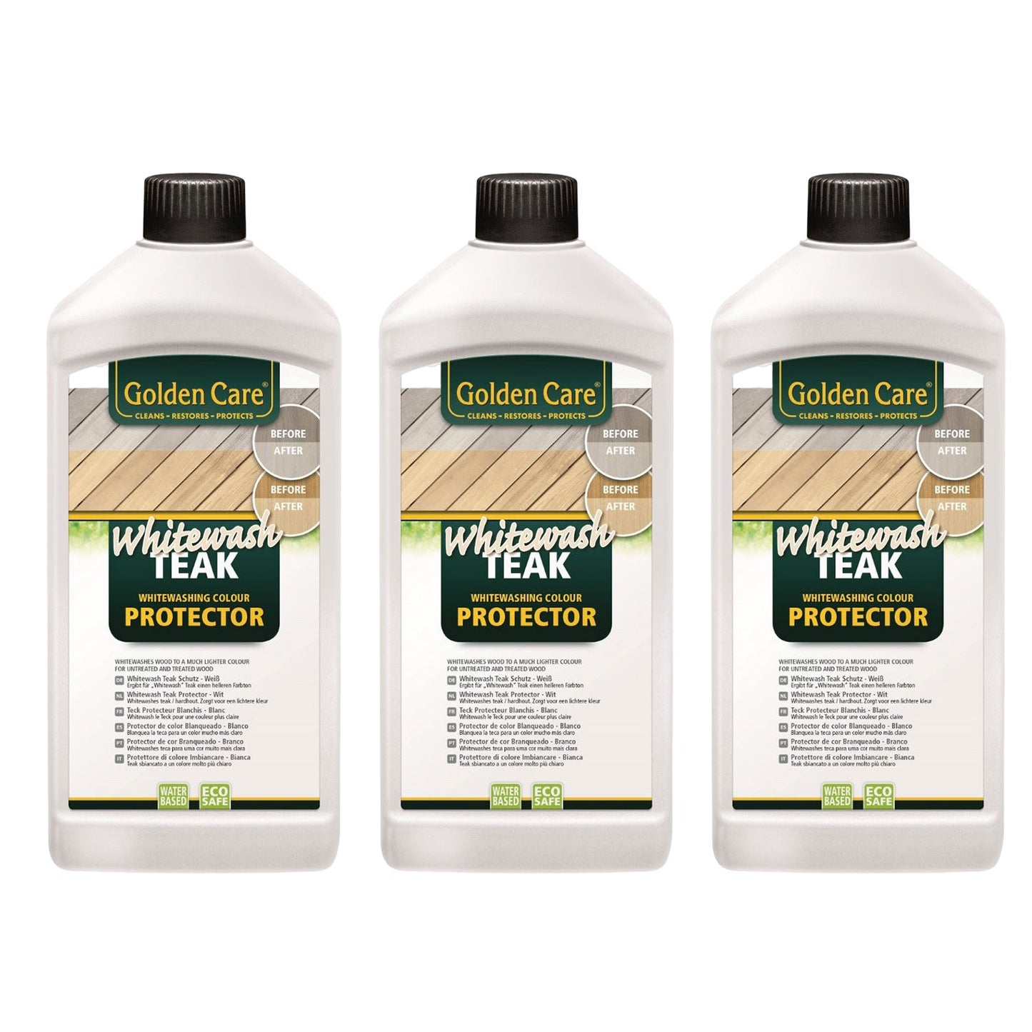 Golden Care Teak WhiteWash (Whitener) 3 Liter Sparset
