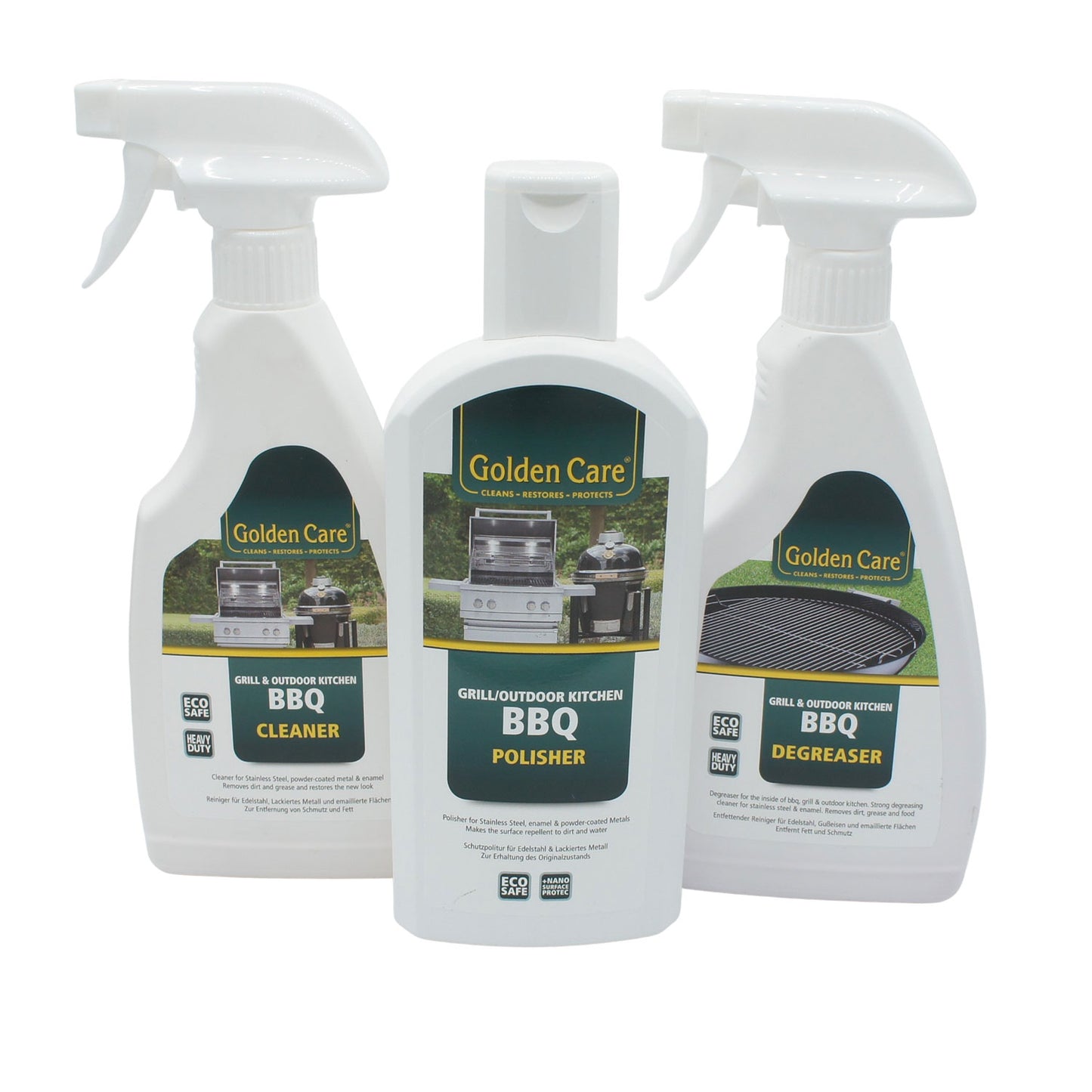 Golden Care BBQ Set  Schutzpolitur + Cleaner + Grillrostreiniger